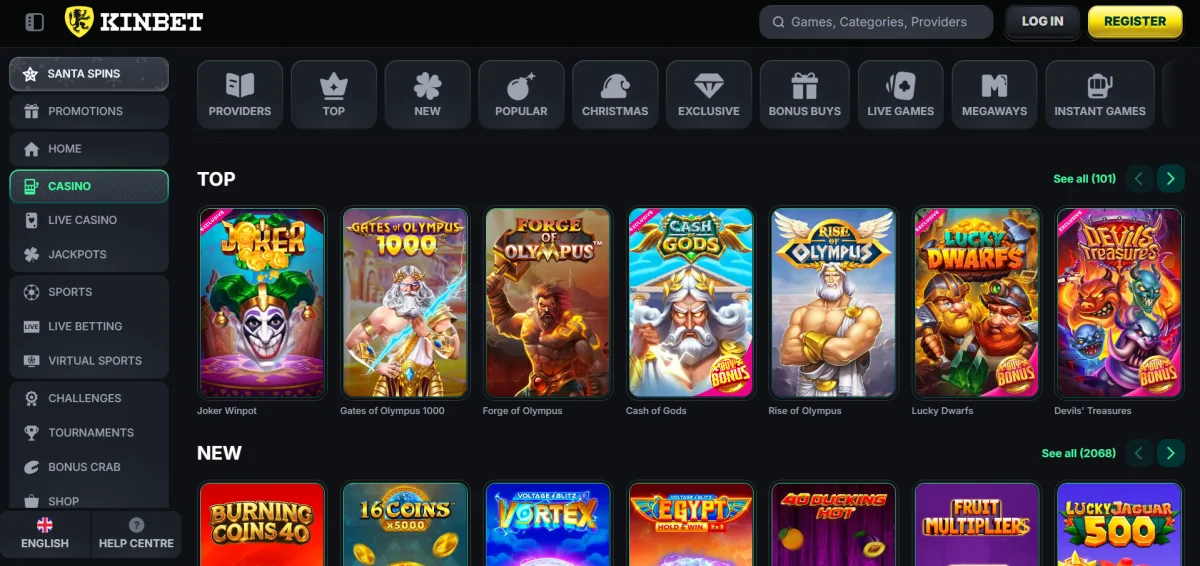kinbet casino games